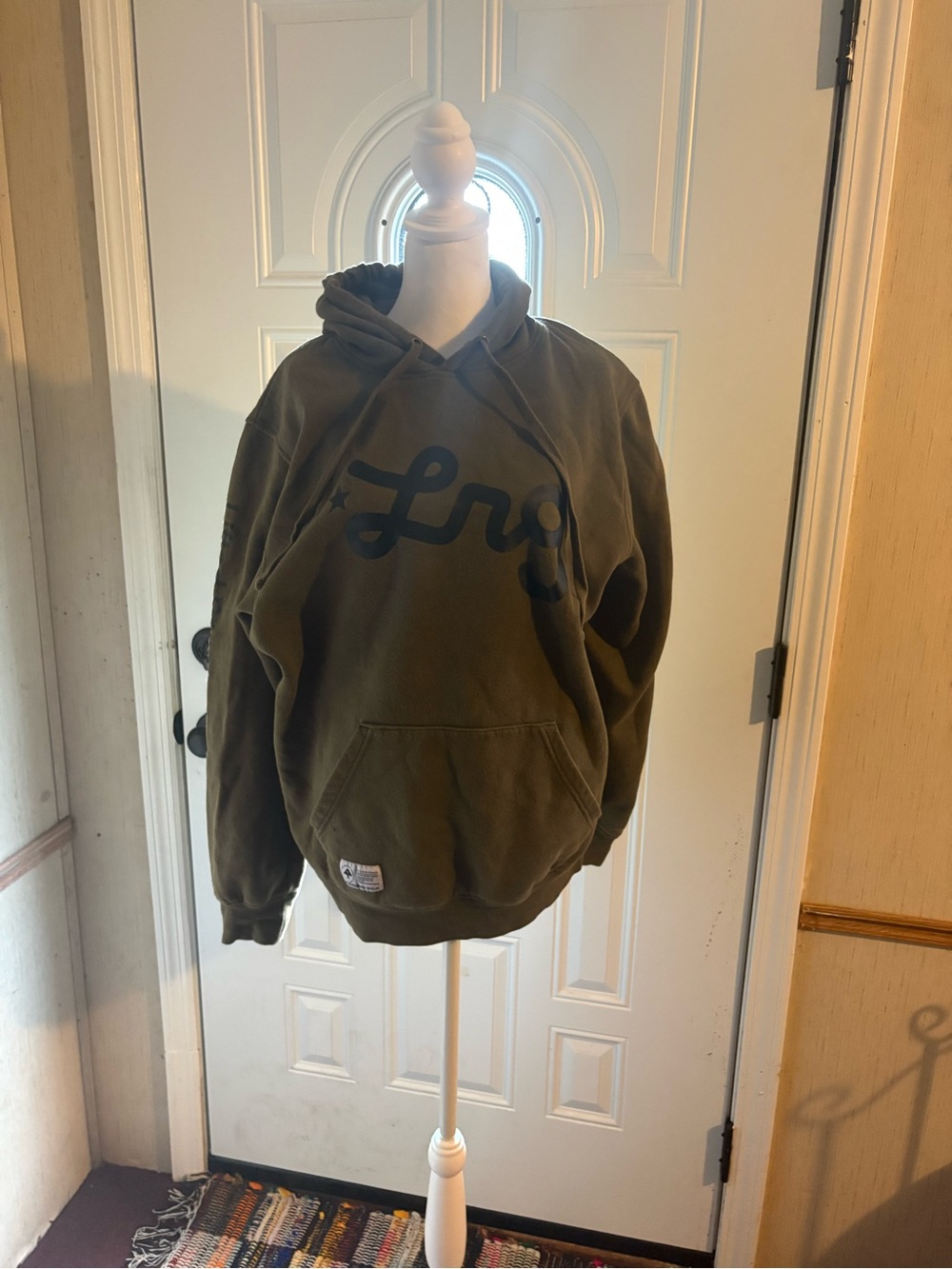 LRG Olive Green Hoodie with Black Logo